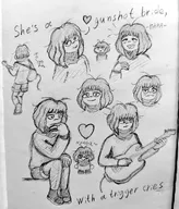 artist:midkyk guitar happy love meta:general_fanart sketch smile zoey // 875x1024 // 209KB