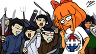 album_cover angry artist:entiral bandana blue_eyes buffalo_(tyler_the_creator) cherry_bomb_(tyler_the_creator) chink cinnamon crowd dutch_flag eiko fedora flag flag:japan gook headband hoodie iron_cross jap japanese looking_at_viewer machete meta:rijkskunst mob mymy niggerwiggle old open_mouth pitchfork prinsenvlag smoke text tyler_the_creator white_power_world_wide white_void wwtag // 1280x720 // 942KB