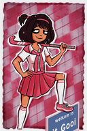 artist:studio_massa cane eyebrow_raised Illustraties_(official) maya official_art petjeaf sign smiling smug text // 2500x3750 // 9.9MB