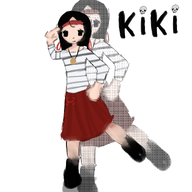 artist:su0mi8944 hands_on_hips kiki looking_at_viewer nomnomytag text white_void // 1378x1378 // 843KB
