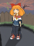 alternate_outfit artist:ongepapu gun meta:general_fanart mymy niggerwiggle smoking // 1080x1441 // 2.0MB