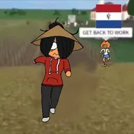 artist:slabamongus dutch_flag edit hat maya meta:general_fanart milktag_(proper) mymy rice_fields roblox running seraung speaking speech_bubble voc whip // 1280x1280 // 523KB