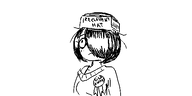 artist:oekakigod award black_and_white english_text hair_covering_eye hair_over_eye hair_over_eye_(maya) hat maya meta:rijkskunst no_color oekaki sleeveless_undershirt tanktophair_bun text undershirt white_void wifebeater // 500x250 // 21KB