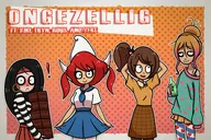 artist:aidanisl8 black_hair blonde_hair blue_eyes bottle box boxes brown_hair dutch_text earring english_text exclamation_mark frisian_thigh_highs green_eyes kiki meta:general_fanart notice red_hair roos skirt tryn wifebeater yfke // 3000x2000 // 6.7MB