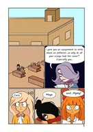 artist:maypachi_hmone bert black_hair blonde_hair coco comic desks english_text exclamation_mark exclamation_marks freckles henk koos maya mymy orange_hair paper papers question_mark roos school speech_bubble speech_bubbles text text_bubble text_bubbles the_return_comic tie vera // 1080x1527 // 102KB