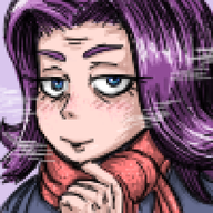 16-bit artist:oekakigod blue_eyes meta:rijkskunst pixel_art purple_hair tagme vera // 1000x1000 // 64KB