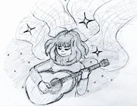 artist:midkyk guitar meta:general_fanart no_color playing_instrument sisa sketch zoey // 1024x796 // 180KB