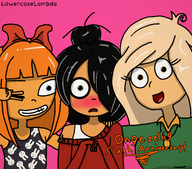 artist:lowercaselambda blushing coco looking_at_viewer maya meta:general_fanart mymy nintje one_eye_closed pajamas peace_sign posing smiling // 4902x4320 // 14MB