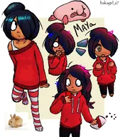 :W artist:bakagirl67 blobfish bunny closed_mouth hand_in_mouth holding_object kruidnoten maya open_mouth phone text // 857x975 // 283KB