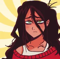 artist:phaedrassexy black_hair blush green_eyes maya meta:general_fanart spiral spiral_background undershirt wifebeater // 2168x2160 // 214KB