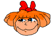 blank_background blue_eyes bow freckles meta:general_fanart mspaint mymy oekaki orange_hair single_color_background single_colour_background smirk unknown_artist white_background // 860x586 // 31KB