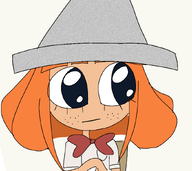 bow freckles hat hate looking_right meta:rijkskunst mymy niggerwiggle orange_hair paper_hat tinfoil_hat variant:soymy white_void // 855x762 // 172KB