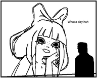 artist:yosack_jaki black_and_white blade_runner_2049 bow english_text freckles glasses meme meta:rijkskunst mymy parody quote shirtless silhouette text variant:chudjak white_void // 523x420 // 8.9KB