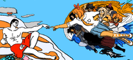 classical_art_parody cleo coco dutch_flag gem goof henk ilse kiki koos maya meta:rijkskunst muscular mymy pointing prinsenvlag variant:agugu variant:chudjak yfke // 1508x684 // 135KB