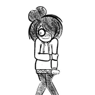 artist:john_smith black_and_white blank_background hoodie maya meta:general_fanart single_color_background single_colour_background tagme // 2048x2048 // 228KB
