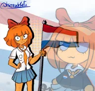 artist:hierbadekato dutch_flag holding_flag holding_object meta:general_fanart mymy pin plush // 1469x1412 // 239KB