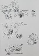 arrow artist:rodscorpion banana blobfish blobfish_plush brain bush coco devious drawing eating embarrassed english_text food hear heart jalapeno Jalape&ntilde;o laughing mad maya meta:general_fanart mymy onamonapia open_mouth pepper self_insert shriveled text tord_(eddsworld) // 1201x1725 // 2.3MB