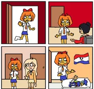 belt black_hair blonde_hair bodypillow boot bow coco comic computer crying door doors hat kapitein_koek loss maya meme meta:general_fanart mymy orange_hair parody pillow rip ripped skirt sleeveless_undershirt tanktop tears tie undershirt voc voc_flag wifebeater // 836x790 // 155KB