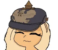 3: :3 artist:someonestolemymilk blij blond_haar blonde_hair closed_eyes coco eyes_closed Freude gluecklich gl&uuml;cklich happy helm helmet joy meta:general_fanart pickelhaube Reichsadler text vreugde vrolijk white_void // 499x426 // 30KB