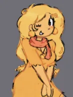 artist:glitteryhooves blonde_hair brown_eyes coco earrings meta:general_fanart single_color_background single_colour_background winking // 695x915 // 58KB