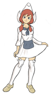 artist:apop clog meta:general_fanart red_hair single_color_background single_colour_background skirt tryn white_background white_void // 1289x2373 // 986KB