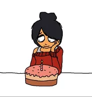 artist:nitrous.huffer birthday_cake maya meta:general_fanart smiling white_void // 500x524 // 32KB