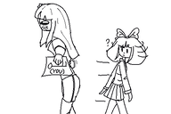 drawing meta:general_fanart mimi mymy question_mark walking_away // 500x334 // 12KB