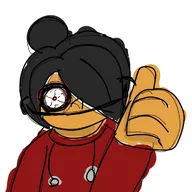 :) black_hair hoodie maya meta:general_fanart thumbs_up unknown_artist white_void // 1280x1280 // 169KB