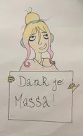 drawing dutch_text malone_(artist) meta:general_fanart sign smiling yfke // 2084x3384 // 940KB