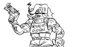 artist:oekakigod cigar gun meta:rijkskunst muscle muscular muscular_female never_goon no_color oekaki vera // 500x250 // 34KB