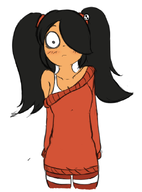 blush blushing cleavage Hairclip hairpin looking_at_viewer looking_down looking_forward maya meta:general_fanart pigtails sketch skull sleeveless_undershirt tanktop undershirt white_void wifebeater // 455x615 // 92KB