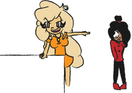 artist:unknown bwcgegre coco embarrassed maya meta:general_fanart pointing // 1445x1014 // 358KB