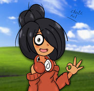 drawing looking_at_viewer maya meta:general_fanart ok_sign swimiling windows // 1679x1620 // 1.4MB