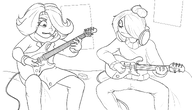 cigarette guitar headphones hoodie maya meta:general_fanart musical_instrument playing_instrument smoking sweater vera // 3500x2000 // 1.4MB